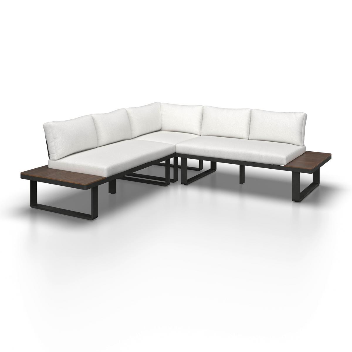 JEDÁLENSKÁ TERASOVÁ SÚPRAVA GIANNA - čierna/krémová, Modern, kov/drevo (221/71/76cm) - Bessagi Garden