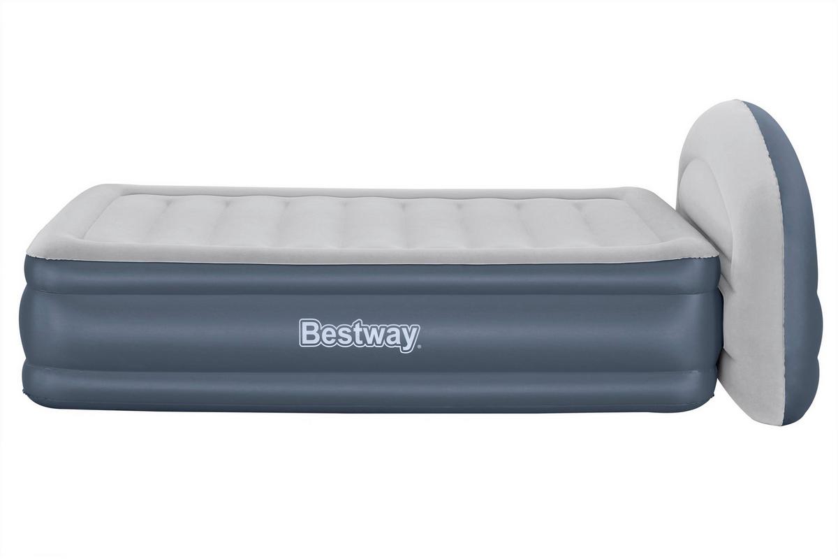 Luftbett Leon 229x152x84 cm Bis 300kg, inkl. Pumpe - Dunkelblau/Grau, KONVENTIONELL, Kunststoff/Metall (229/152/84cm) - Bestway