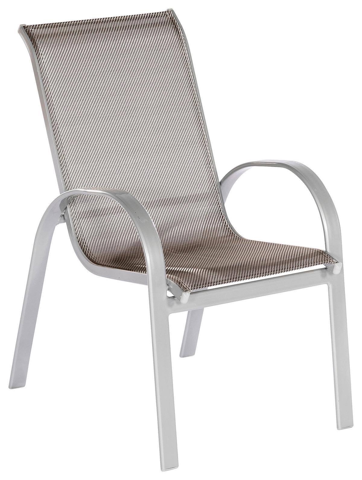 Gartenmöbel Set 5-Tlg. Amalfi aus Aluminium - Silberfarben/Braun, MODERN, Textil/Metall - Gardenson