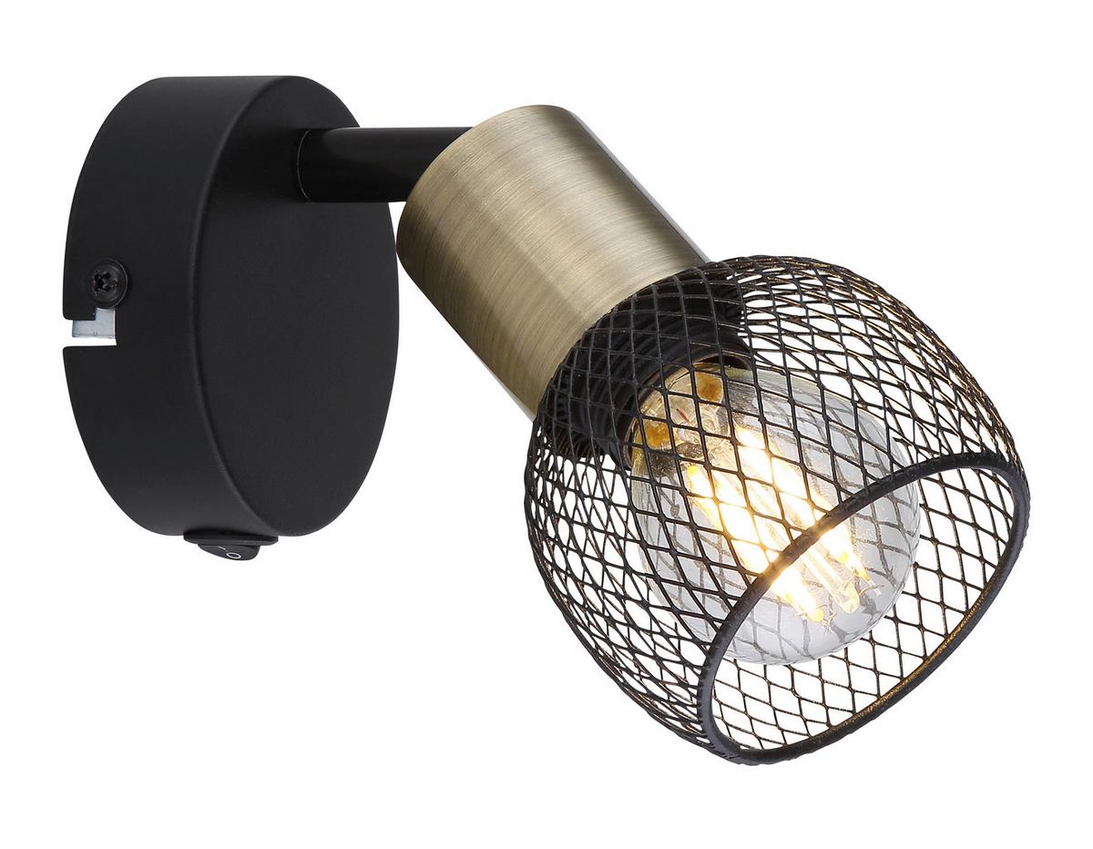 Strahler Fiastra 1-Flammig verstellbar Ø 8 cm - Schwarz, Basics, Metall (8/9/16,5cm) - Globo