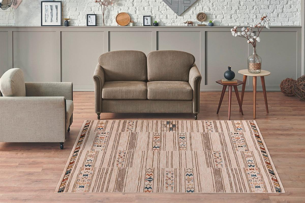 Teppich Jaka 125 multi Multicolor, 120x170 cm - Dunkelgrau/Beige, KONVENTIONELL, Textil (120/170cm)