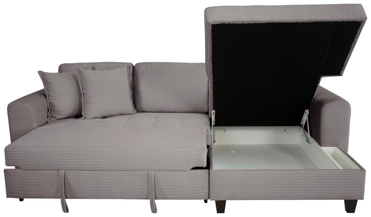 Ecksofa Moritz Grau S: ca. 265x155 cm - Grau, Trend, Textil (265/155cm)