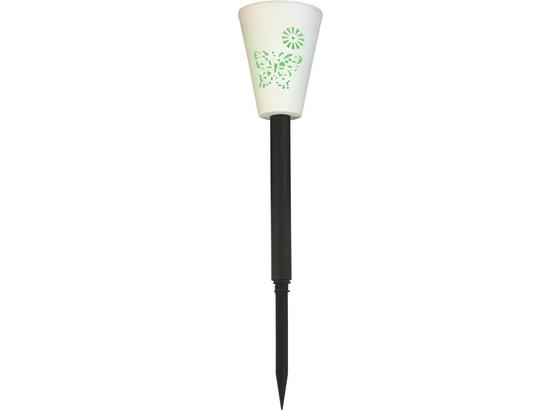 Solarleuchte Donatella - Schwarz/Weiß, KONVENTIONELL, Kunststoff (7,5/7,5/35,5cm) - Homezone Solarleuchte Donatella - Schwarz/Weiß, KONVENTIONELL, Kunststoff (7,5/7,5/35,5cm) - Homezone