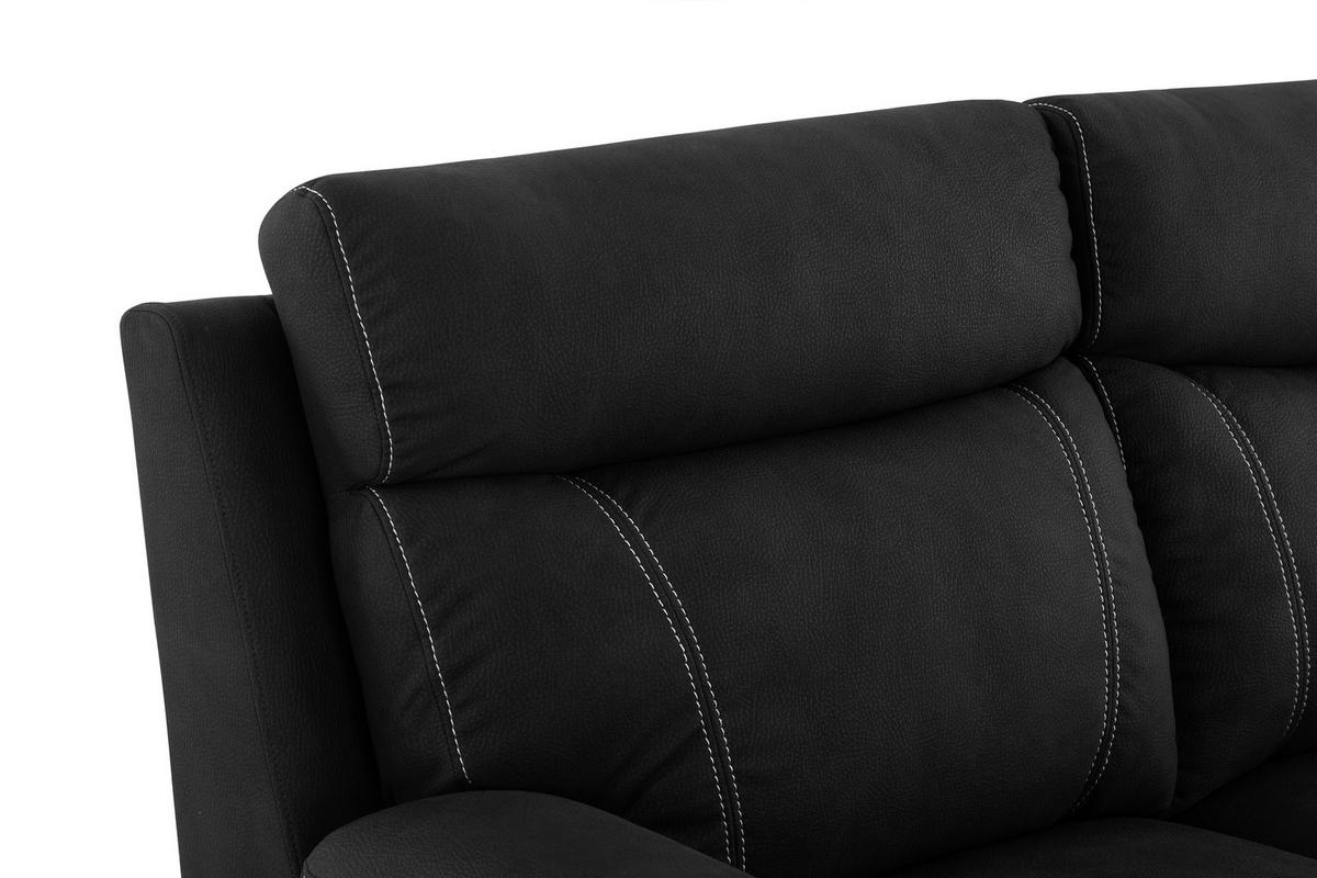 Dvojmiestna pohovka EMBER, čierna, s relaxačnou funkciou - čierna, Basics, kov/drevo (178/103/96cm) - Livetastic