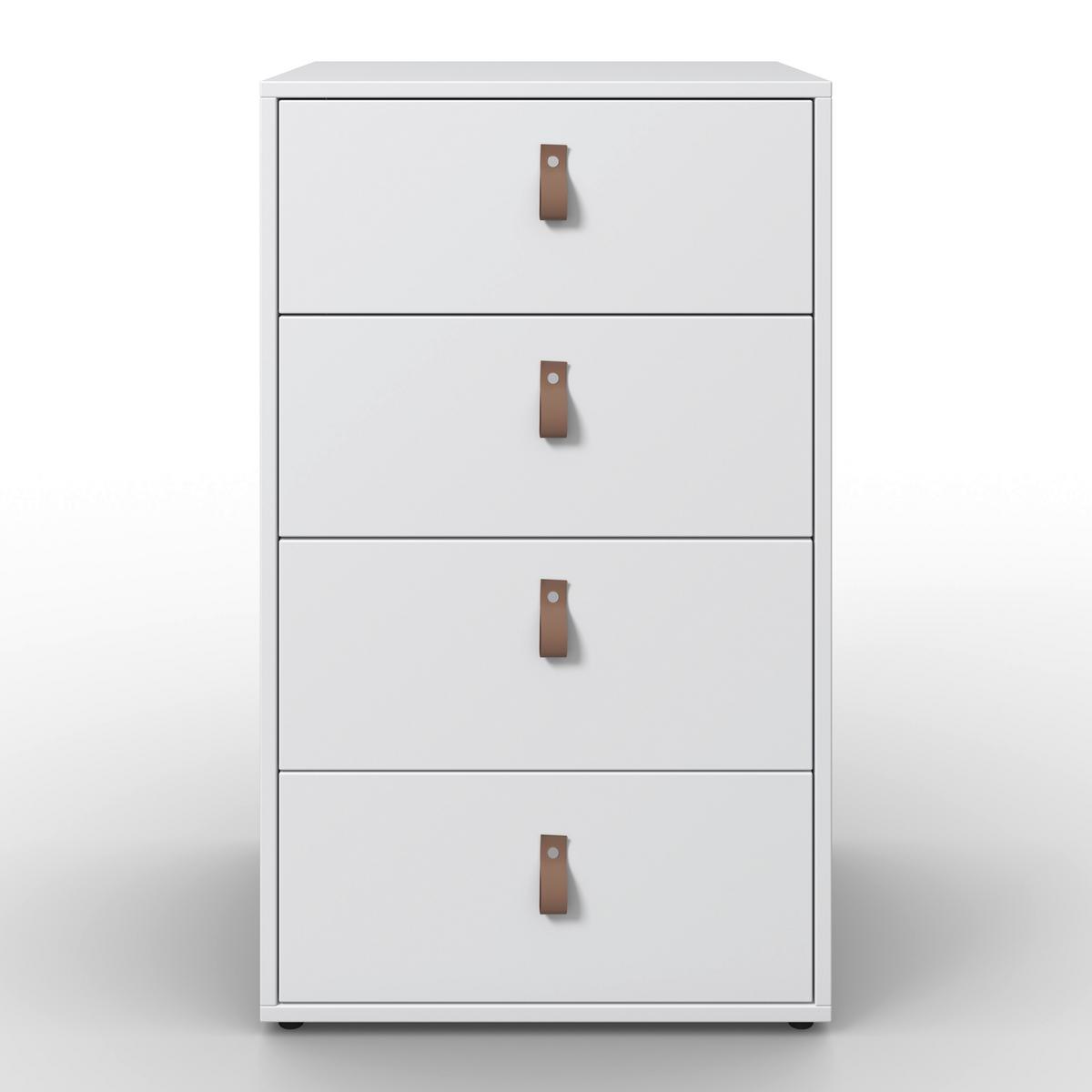 Komoda Mick - bílá/černá, Moderní, kompozitní dřevo/plast (46/77/40cm) - Modern Living