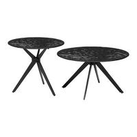Sada stolíkov CONTI sklo bubble 70x38cm, 55x48cm - čierna, Modern, kov/sklo (70/55/70/55/38/48cm) - Mömax