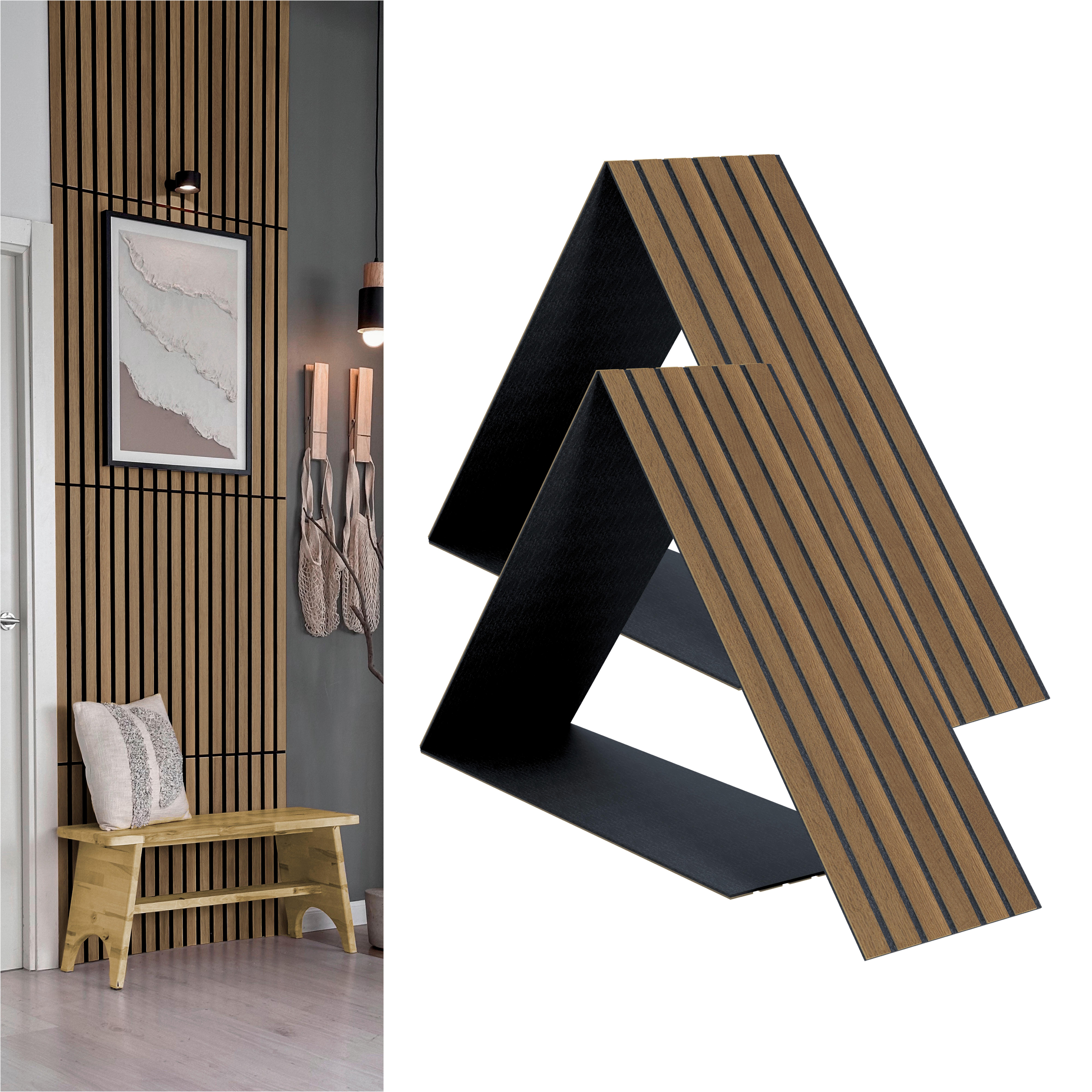 Akustikpaneel Compackt Eiche Rustikal - Eichefarben/Braun, Basics, Holz/Holzwerkstoff (30.5/244/1.03cm) - Novel