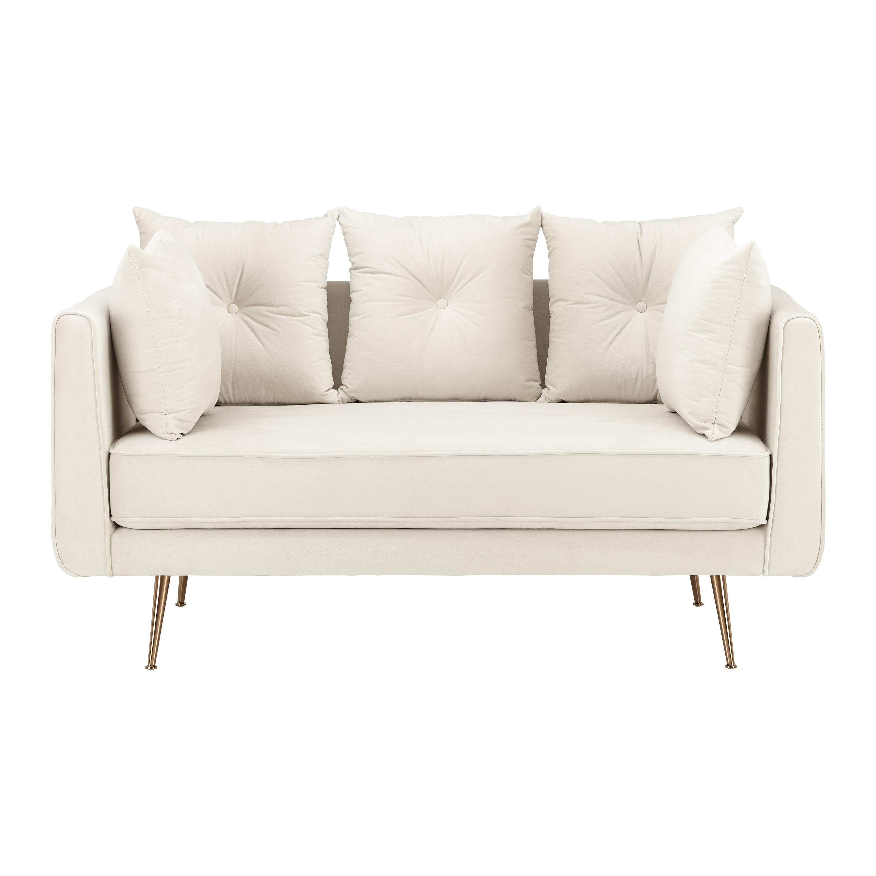 Elegatná Pohovka Luis Béžová - zlatá/béžová, Moderný, kov/drevo (155/87/87cm) - Bessagi Home