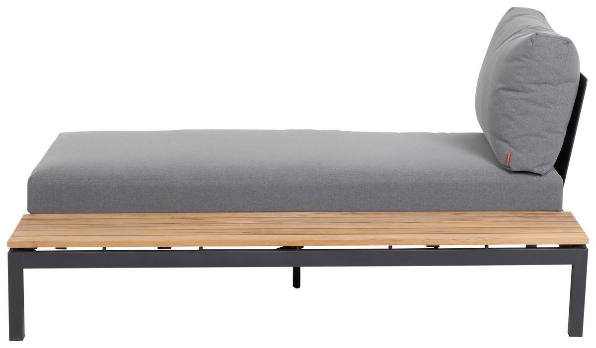 Sonneninsel Grau Teakholz/Metall/Textil - Anthrazit/Grau, KONVENTIONELL, Holz/Textil - Siena Garden