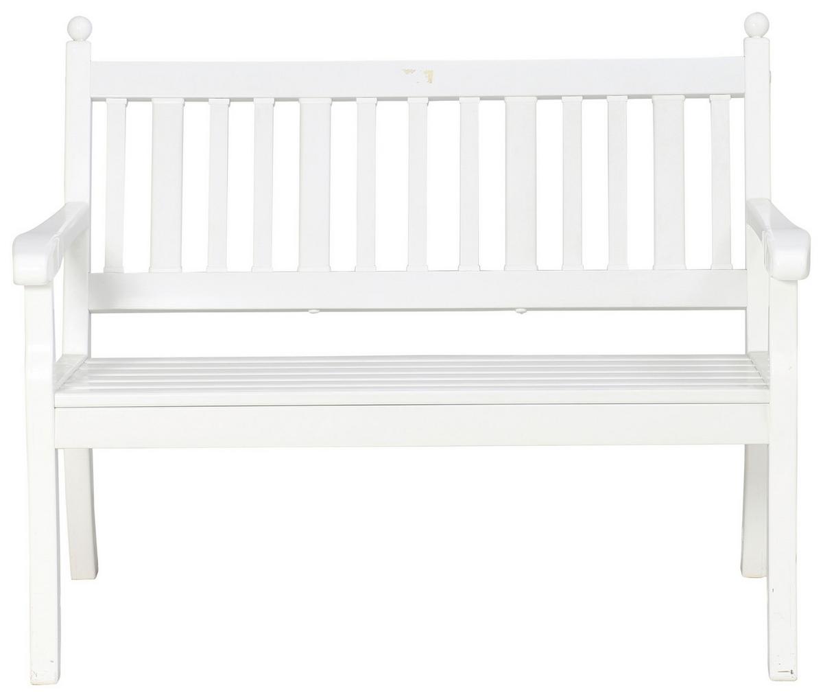 Gartenbank Holz 877510 2-Sitzer - Weiß, MODERN, Kunststoff (115/88/69cm) - Gardenson