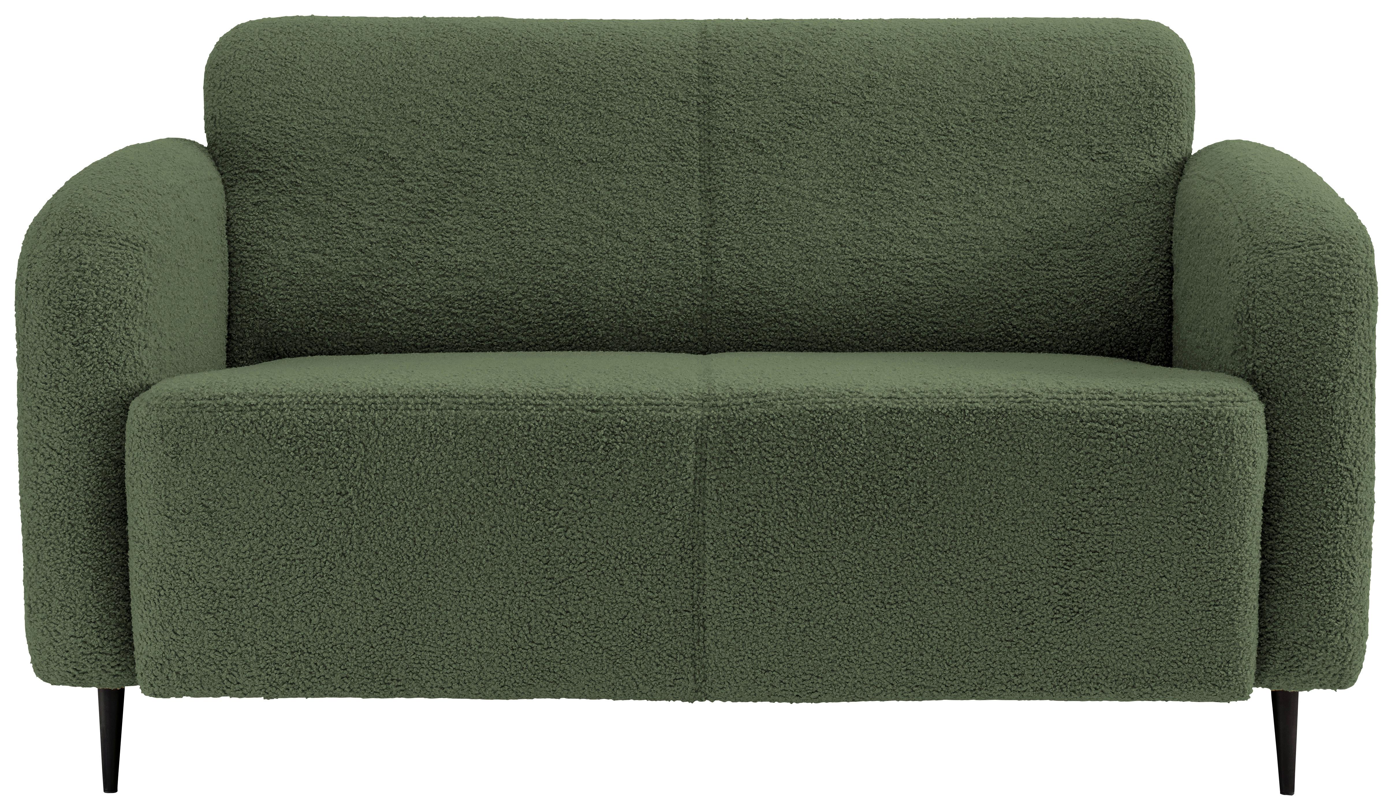 2-Sitzer-Sofa Marone Dunkelgrün Teddystoff