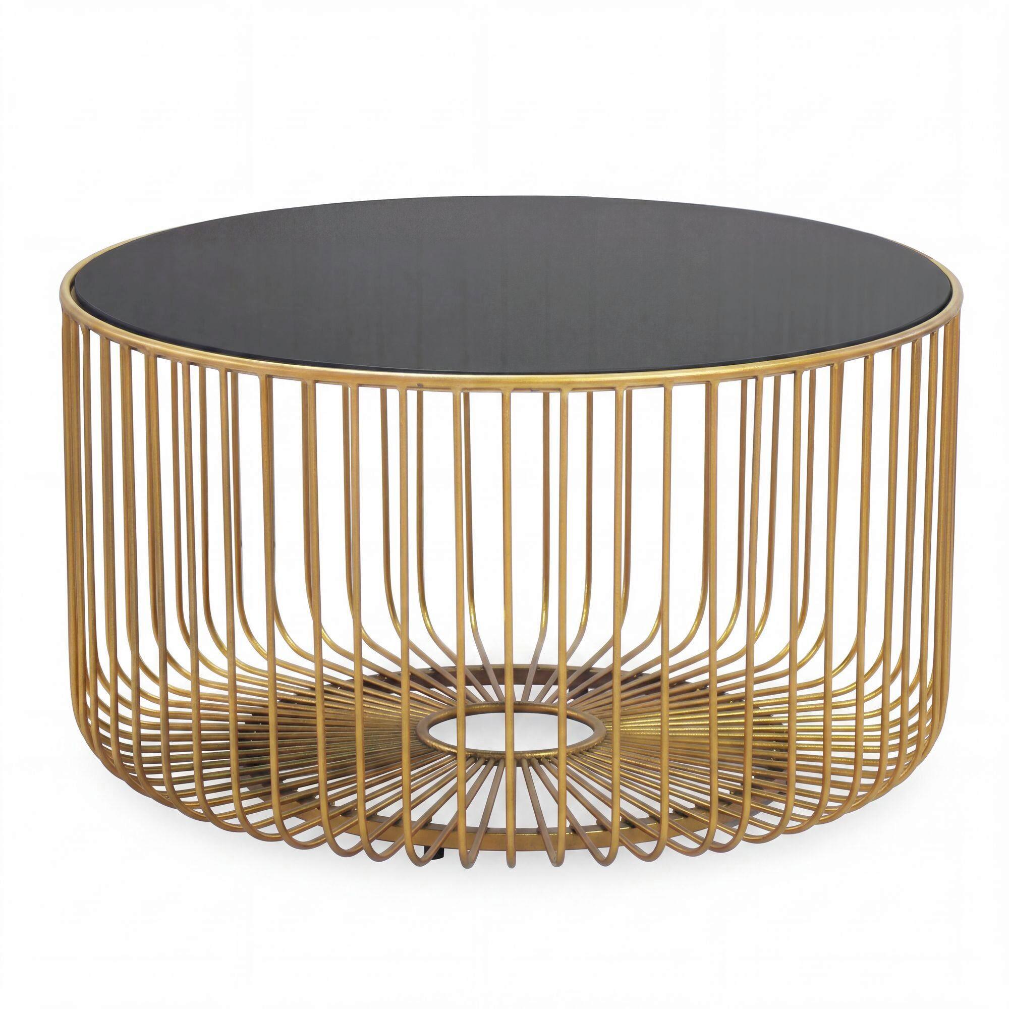 COUCHTISCH Goldfarben B: 60cm - Goldfarben, Design, Glas/Metall (60/60/35cm) - MID.YOU