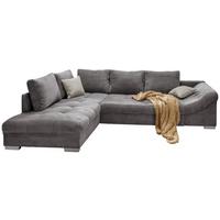 Rohová sedačka ALVITO, ľavá, sivý menčester - sivá/strieborná, Design, drevo/textil (202/298cm) - MID.YOU