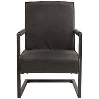 Sessel Tyler - Dunkelgrau/Anthrazit, KONVENTIONELL, Textil/Metall (62/84/70cm) - MID.YOU