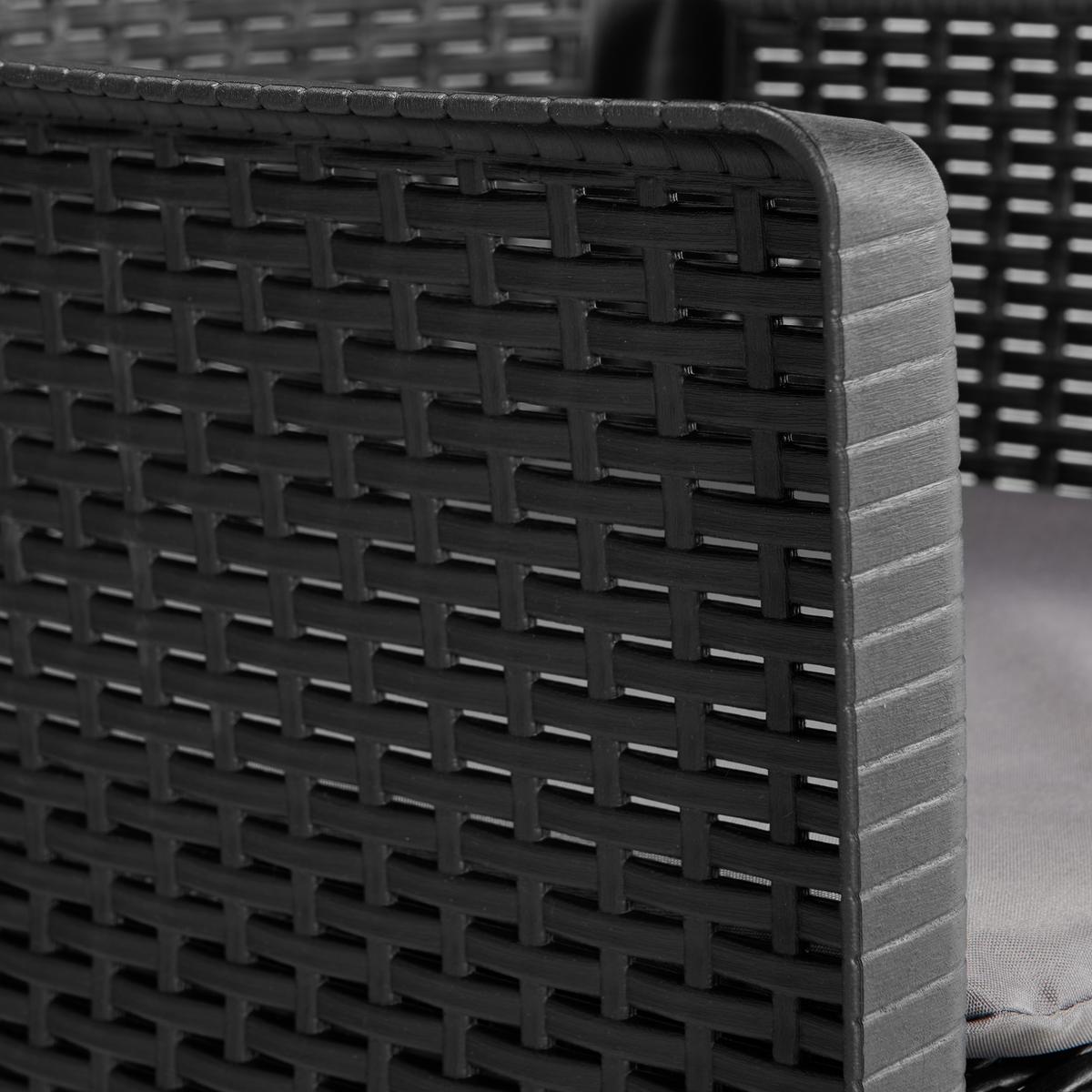 Balkonmöbel Set Akita Kunststoff Mit Kissen - Anthrazit/Grau, MODERN, Kunststoff/Textil - Ondega