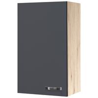 Kuchyňská horní skříňka SHADOW 50cm - dub San Remo/tmavě šedá, Moderní, kov/kompozitní dřevo (50/89/32cm)