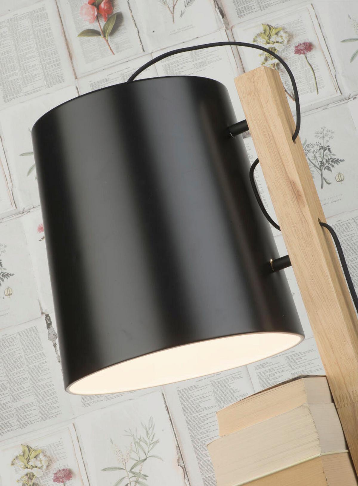 Stehlampe Holz Cambridge dimmbar Schwarz/Braun - Schwarz, Design, Holz/Metall (30/168/49cm) - It's about Romi