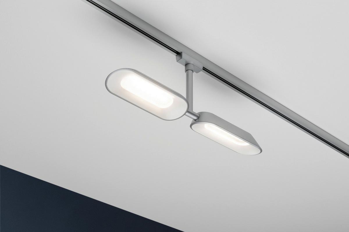 Schienensystem Urail Strahler 95469 2x Led Flach Verstellbar - Chromfarben, Design, Metall (37,5/17/2,6cm) - Paulmann