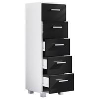 Highboard Zalo M Weiß/Schwarz B: 30 cm - Schwarz/Weiß, MODERN, Holzwerkstoff (30/94/30cm) - MID.YOU