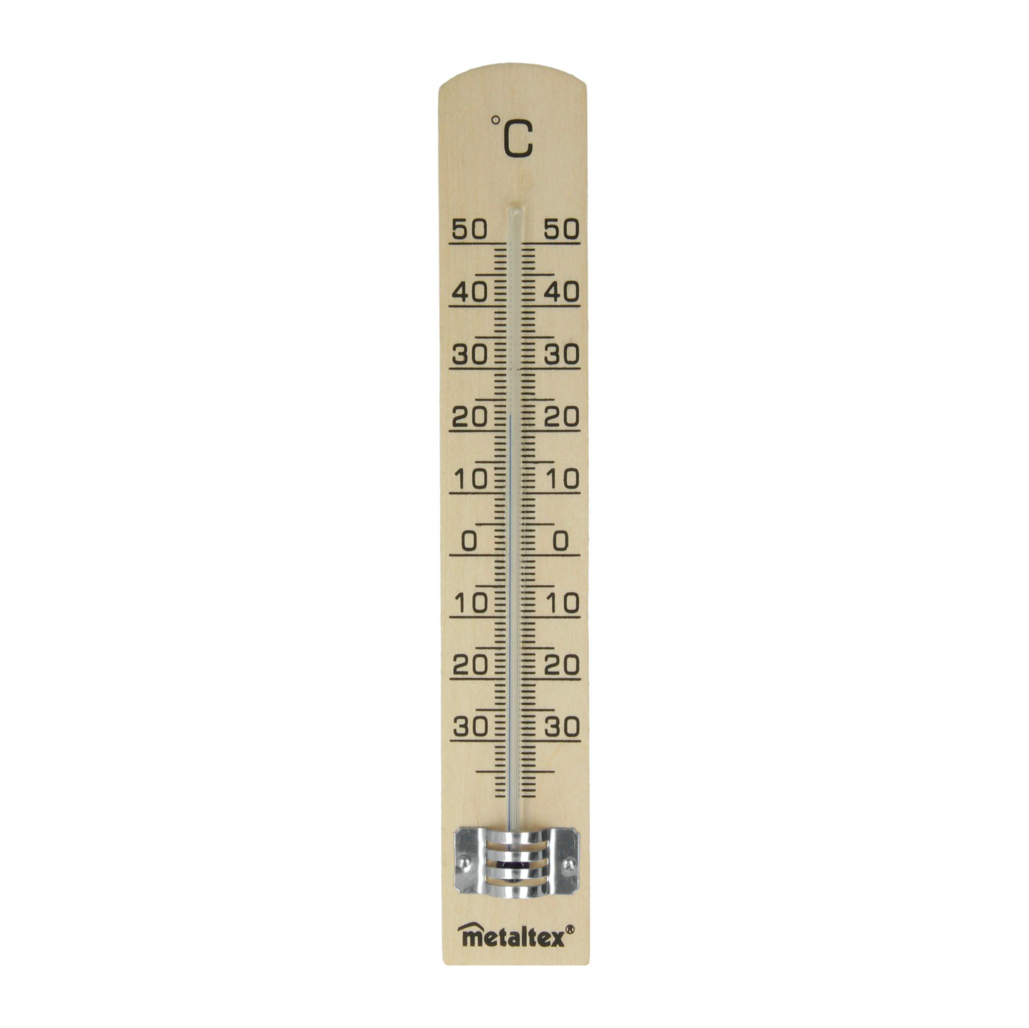 Thermometer Malou Natur B/H/T: ca. 6,8/22,7/1,7 cm - Buchefarben, Basics, Holz (6,8/22,7/1,7cm) - Metaltex
