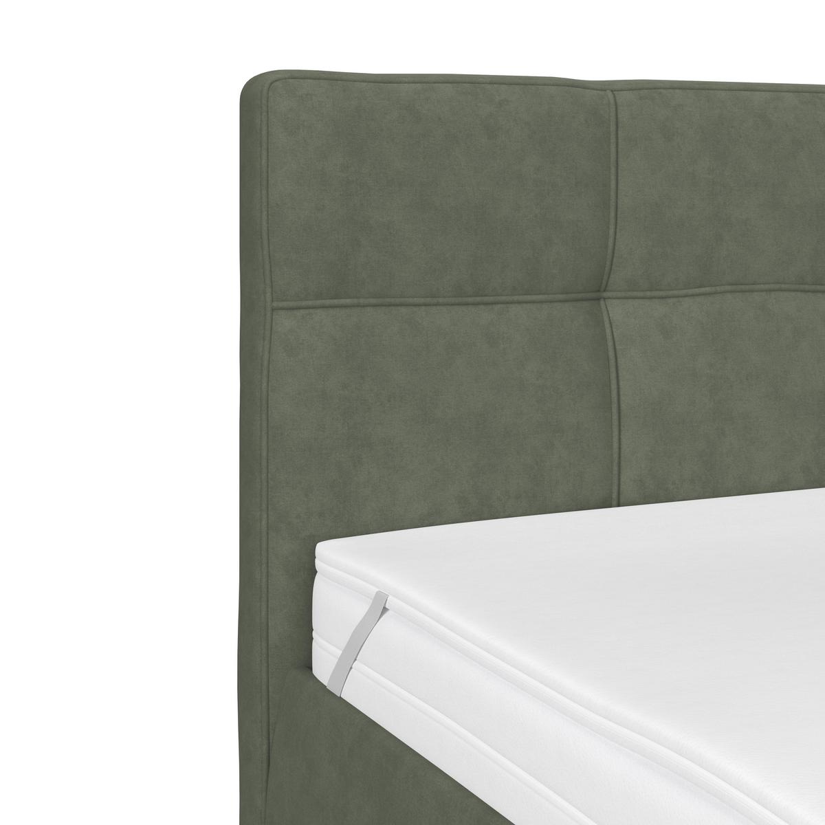 Polsterbett Zeni 140 - Jadegrün/Schwarz, KONVENTIONELL, Holz/Textil (140/200cm)