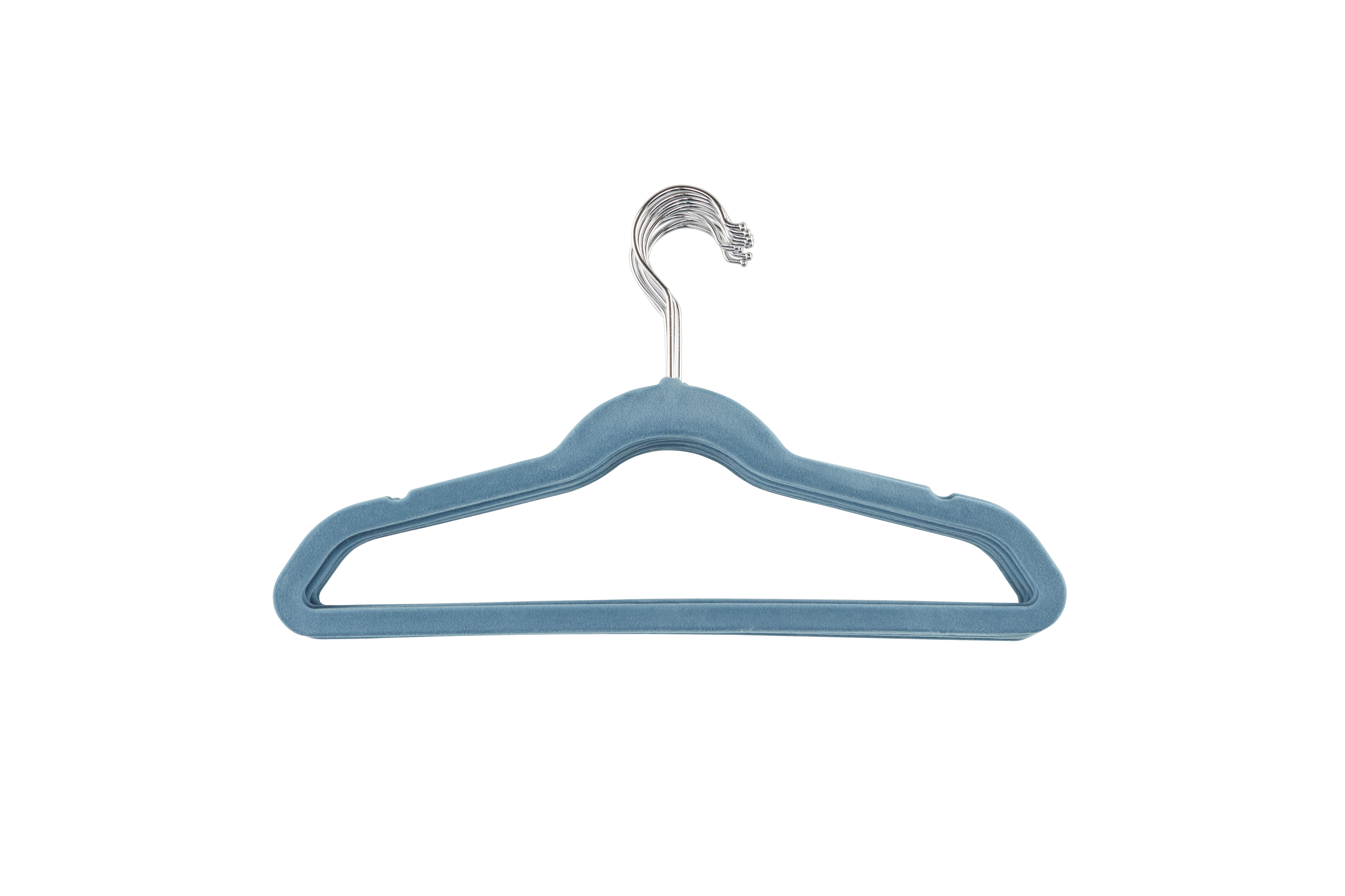 Kinderkleiderbügel Frieda, 10-Set, Samt - Blau/Rosa, Kunststoff/Metall (34,5/21/0,5cm) - Homezone