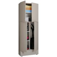 Mehrzweckschrank Lona XXL Grau Stehend BxH: 70/200 cm - Schwarz/Grau, MODERN, Holzwerkstoff (70/200/39cm) - MID.YOU