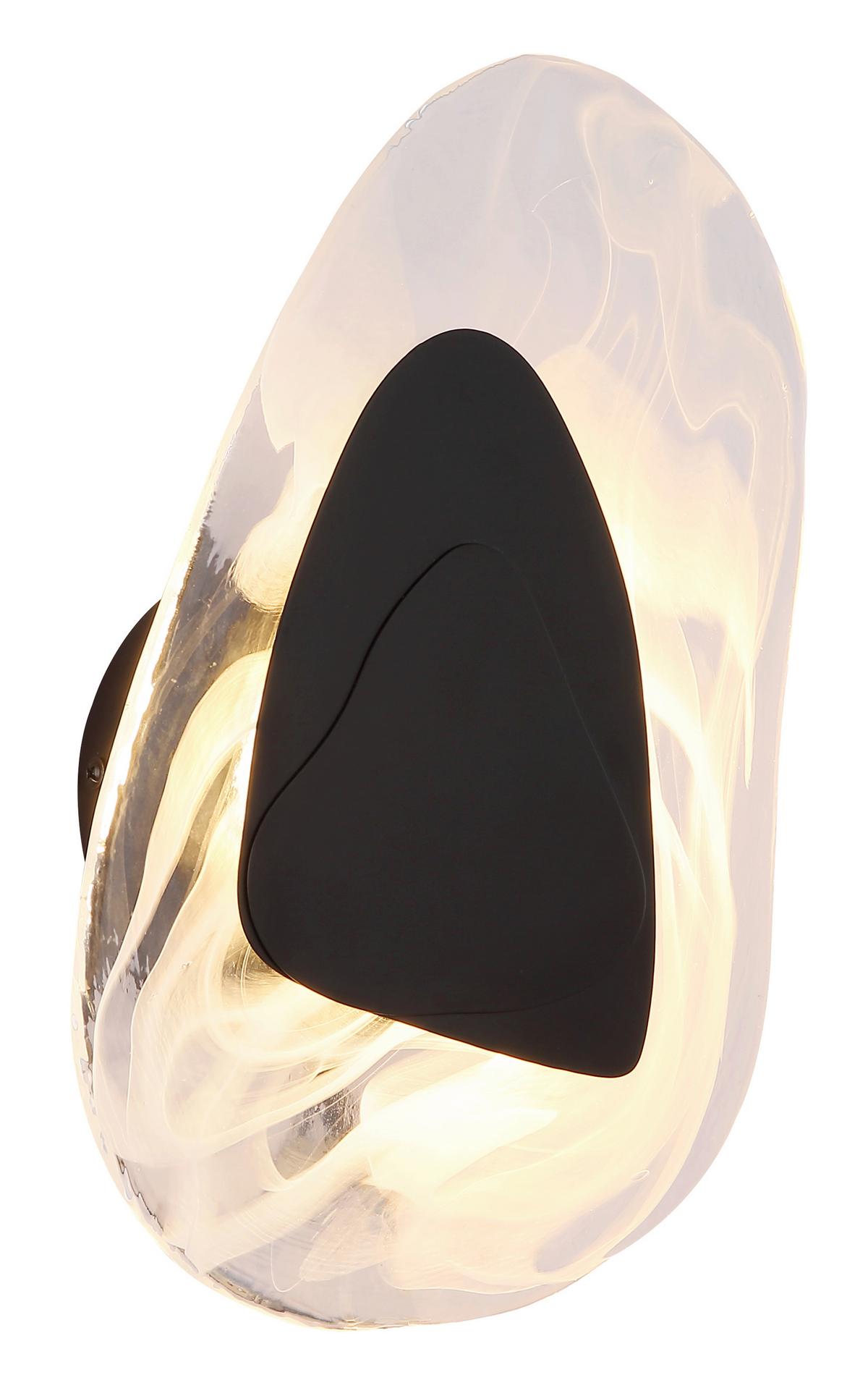 LED-Wandleuchte 78411s Dorsey - Klar/Schwarz, Design, Glas/Metall (20,3/31,5cm) - Globo