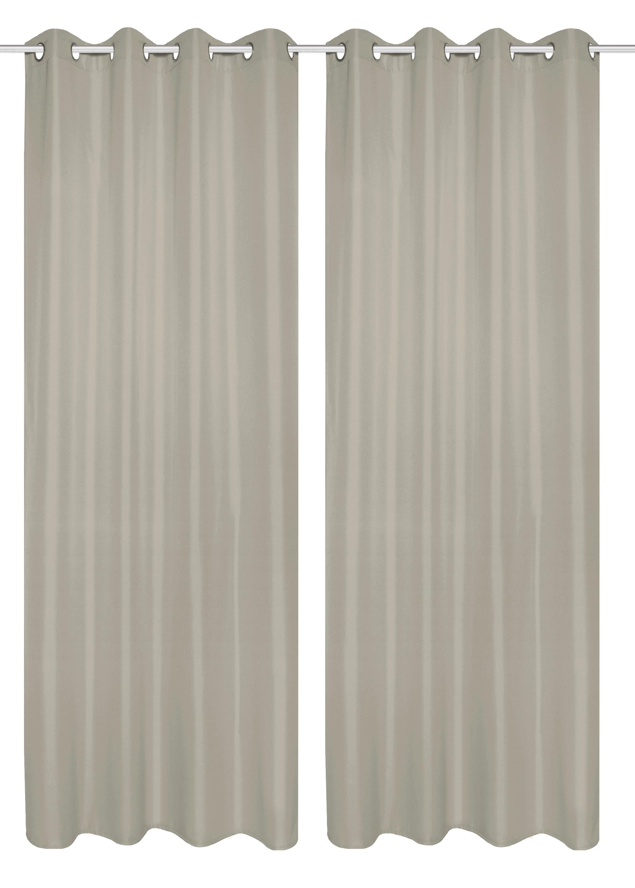Ösenvorhang Atlantika Silberfarben B:140cm - Silberfarben, Basics, Textil (140/235cm)