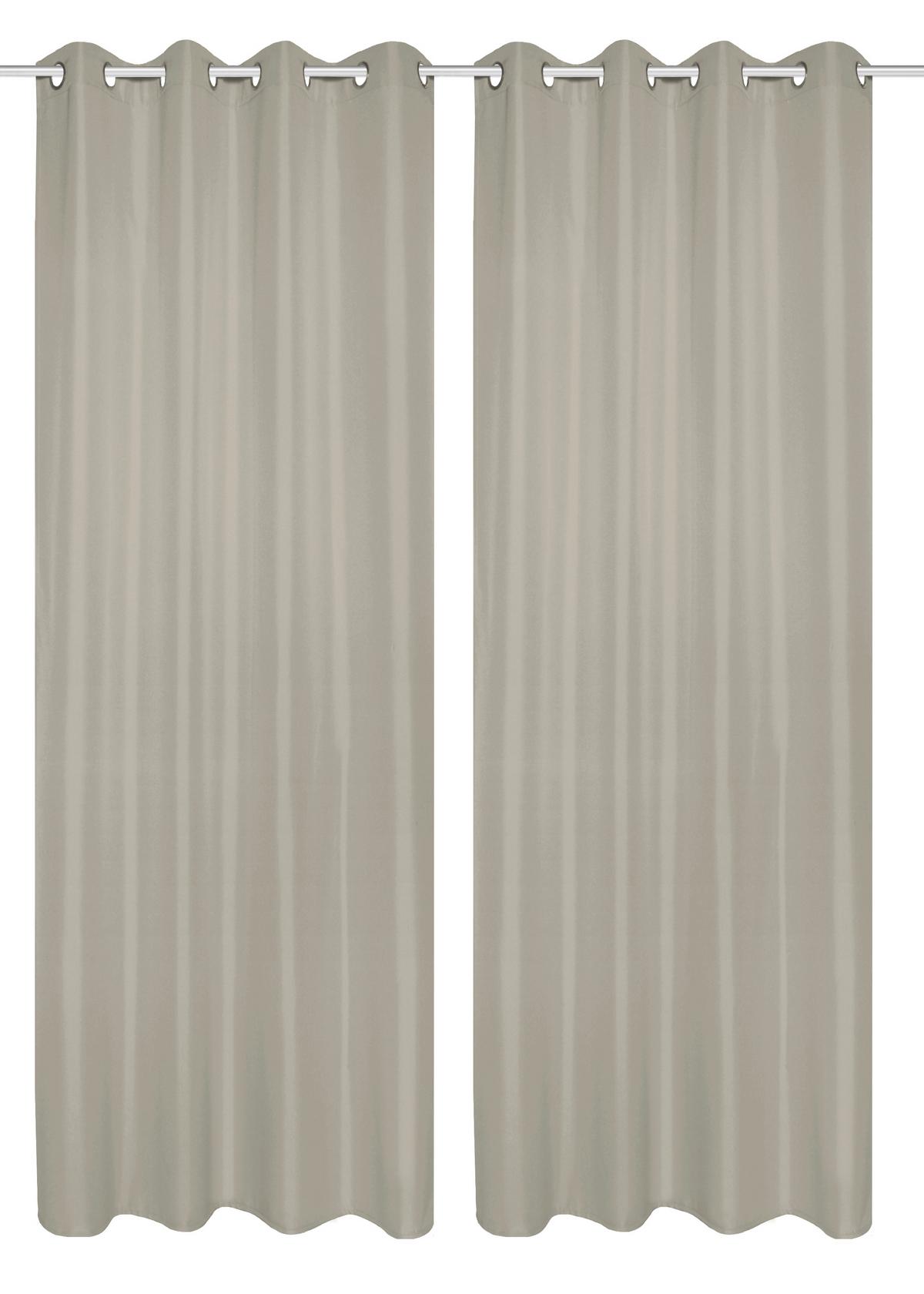 Ösenvorhang Atlantika Silberfarben B:140cm - Silberfarben, Basics, Textil (140/235cm)