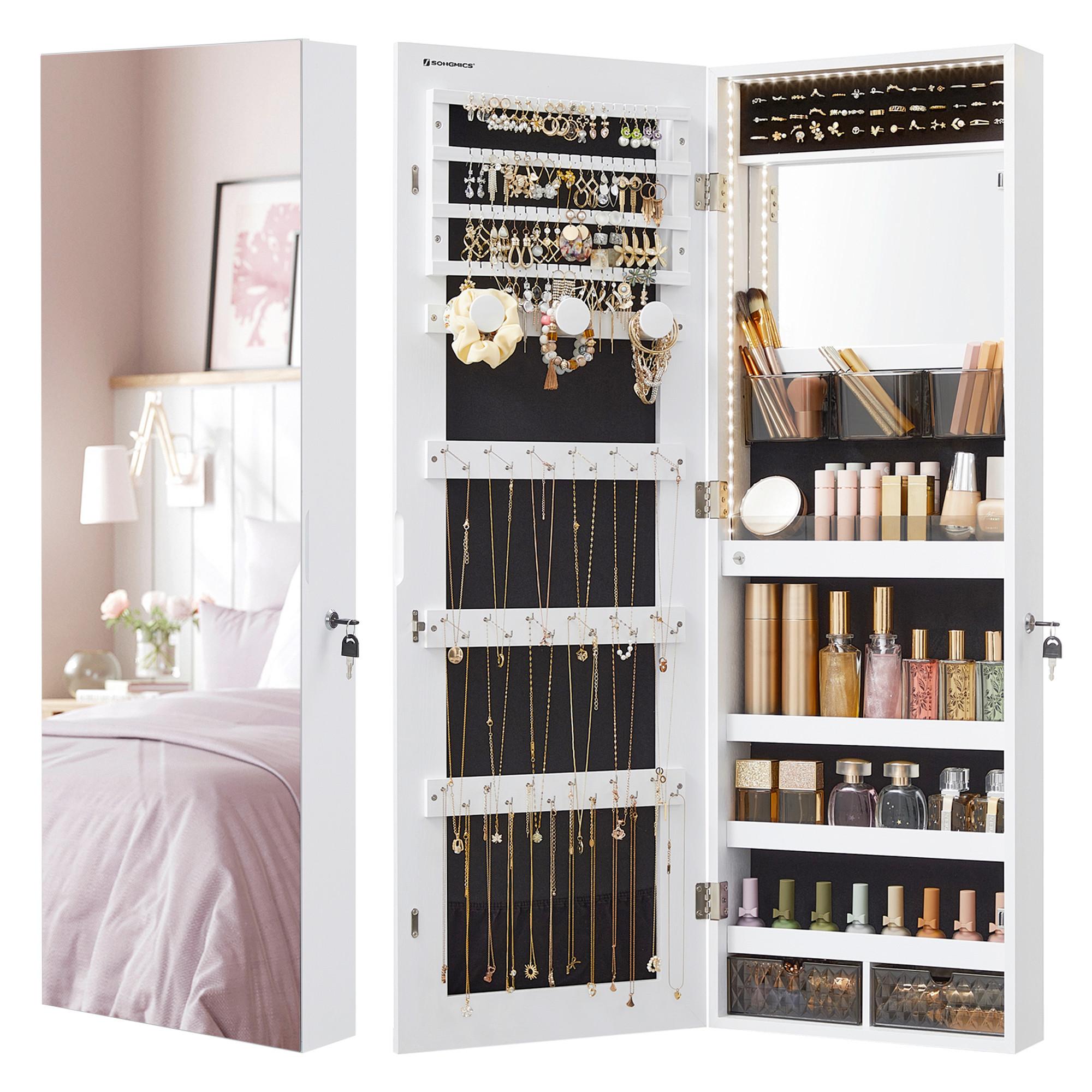 Schmuckschrank Weiß B: 37,5 cm - Roségold/Weiß, LIFESTYLE, Glas/Holzwerkstoff (37,5/108/9,7cm)