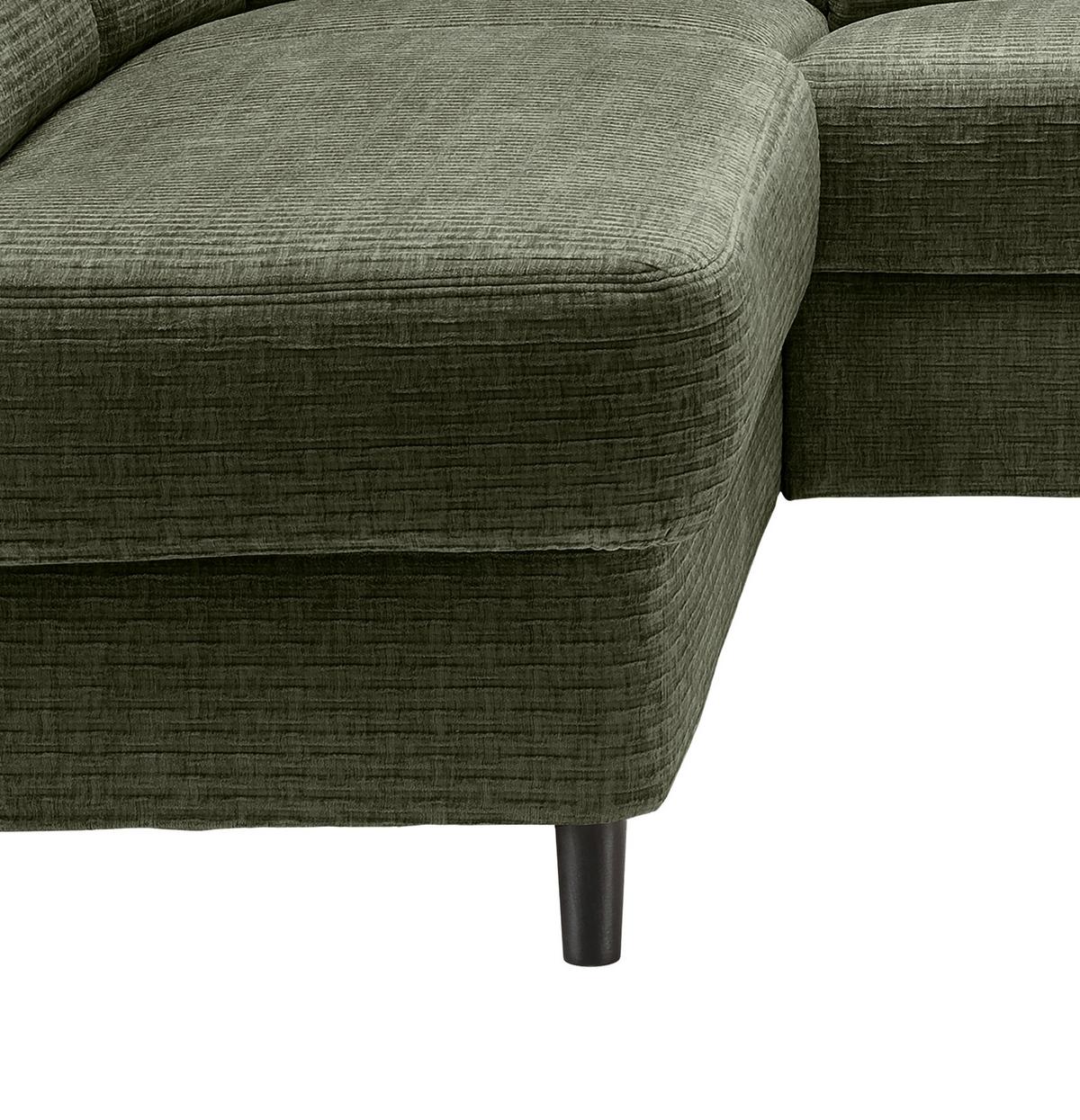 Ecksofa Cavoli Olivgrün Relaxfunktion S: 190x266 Cm - Schwarz/Olivgrün, MODERN, Textil (190/266cm) - Livetastic