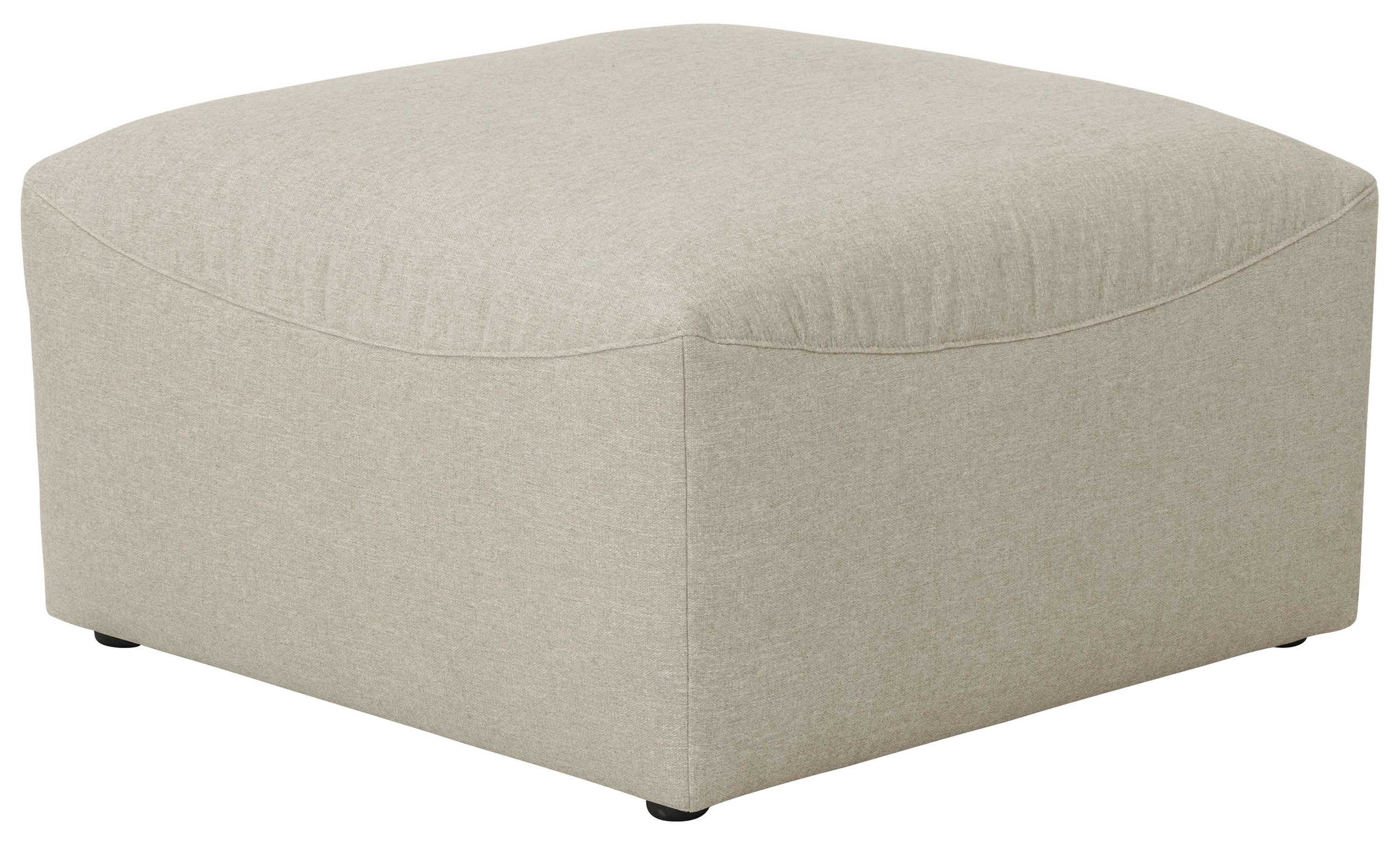 Polsterhocker Lena Creme Flachgewebe H: 45 Cm - Creme, Design, Textil (75/45/75cm) - Max Winzer