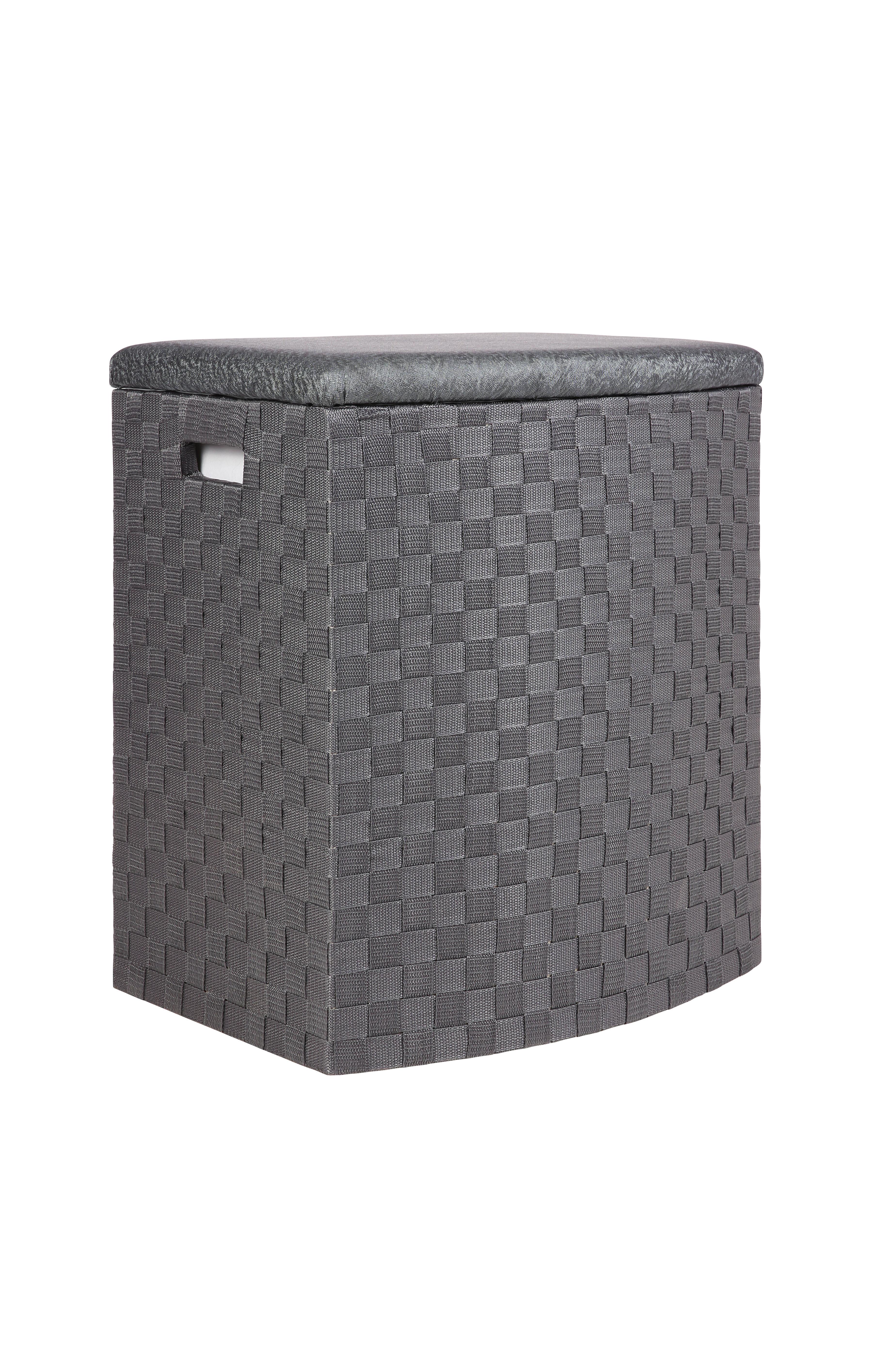 Wäschetonne Mit Deckel Ghada Anthrazit, 49,5x37x56 Cm - Anthrazit, KONVENTIONELL, Kunststoff/Textil (49,5/37/56cm) - Luca Bessoni