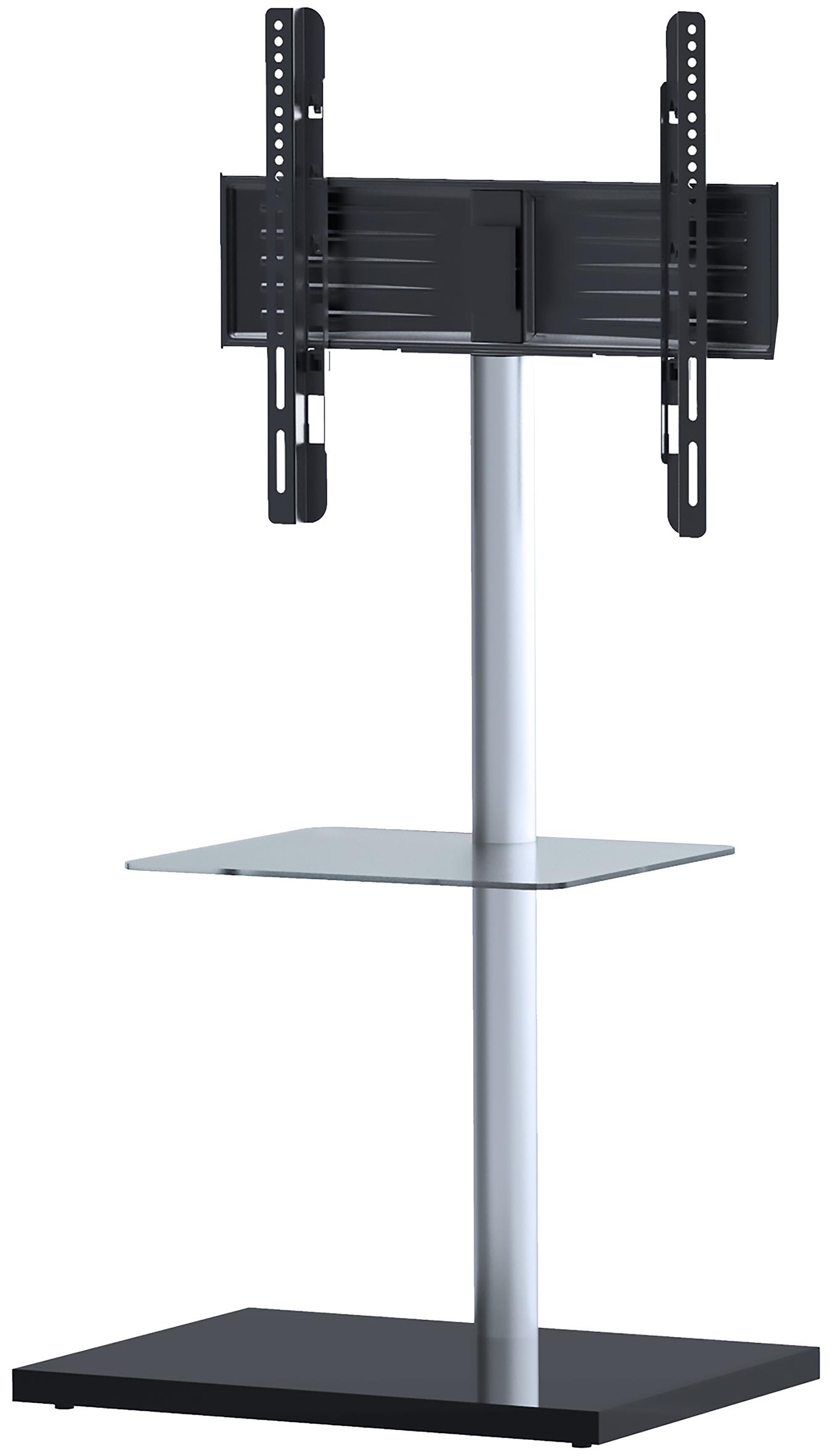TV-Rack Schwenkbar Nalano Max. 40 Kg - Klar/Silberfarben, Basics, Glas/Metall (100/60/45cm) - MID.YOU