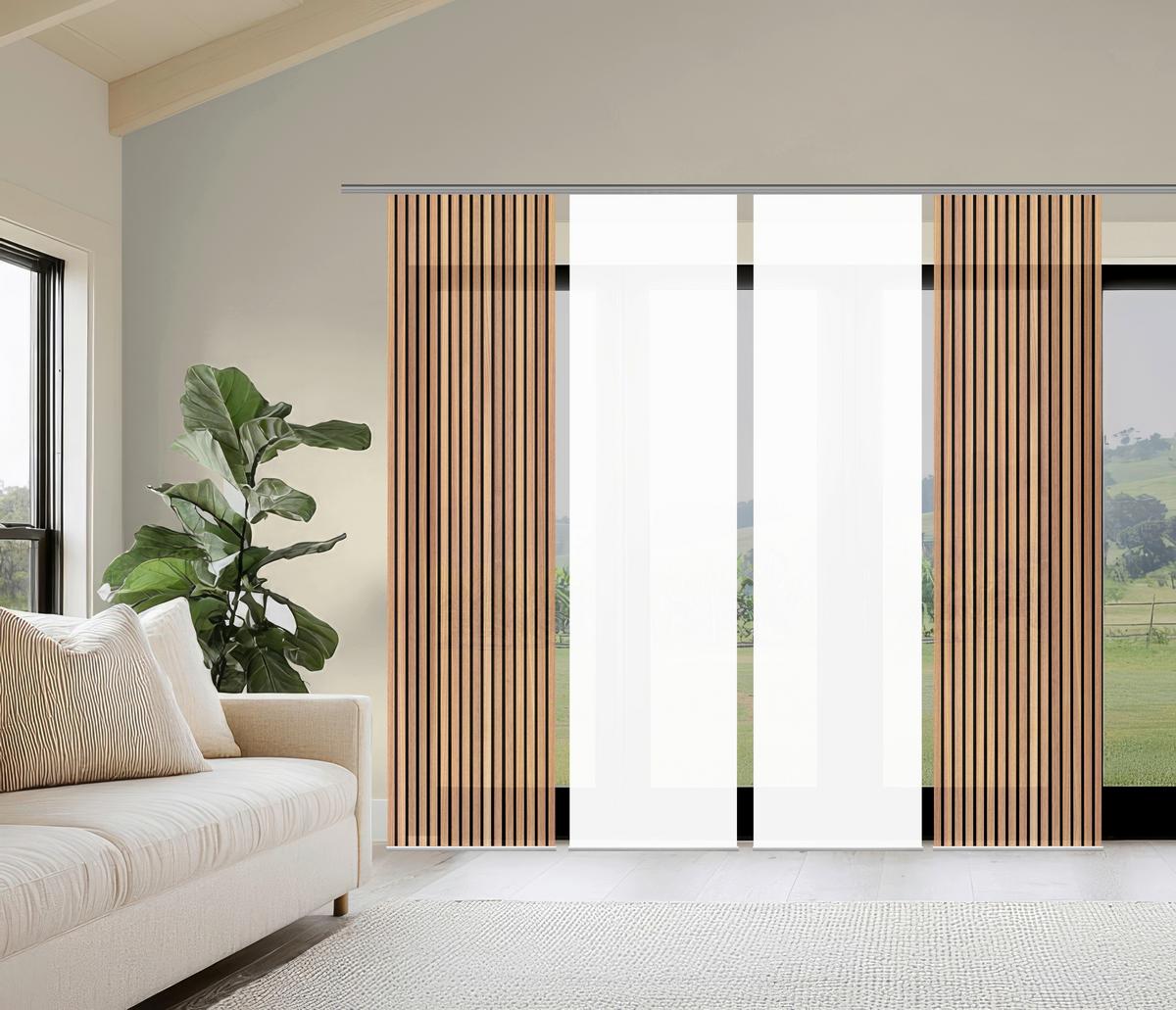 FLÄCHENVORHANG PANILO 4ER SET - Braun, Trend, Textil (60/245cm)