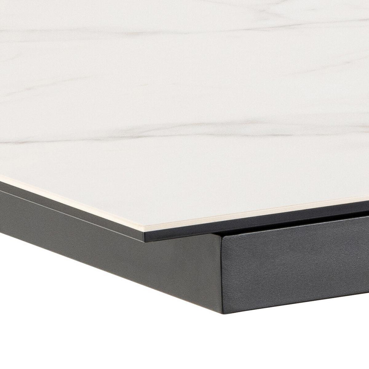 Esstisch Ausziehbar Heaven 168-210x90x75,5cm Schwarz/weiß - Schwarz/Weiß, Trend, Keramik/Metall (168-210/90/75,5cm) - MID.YOU