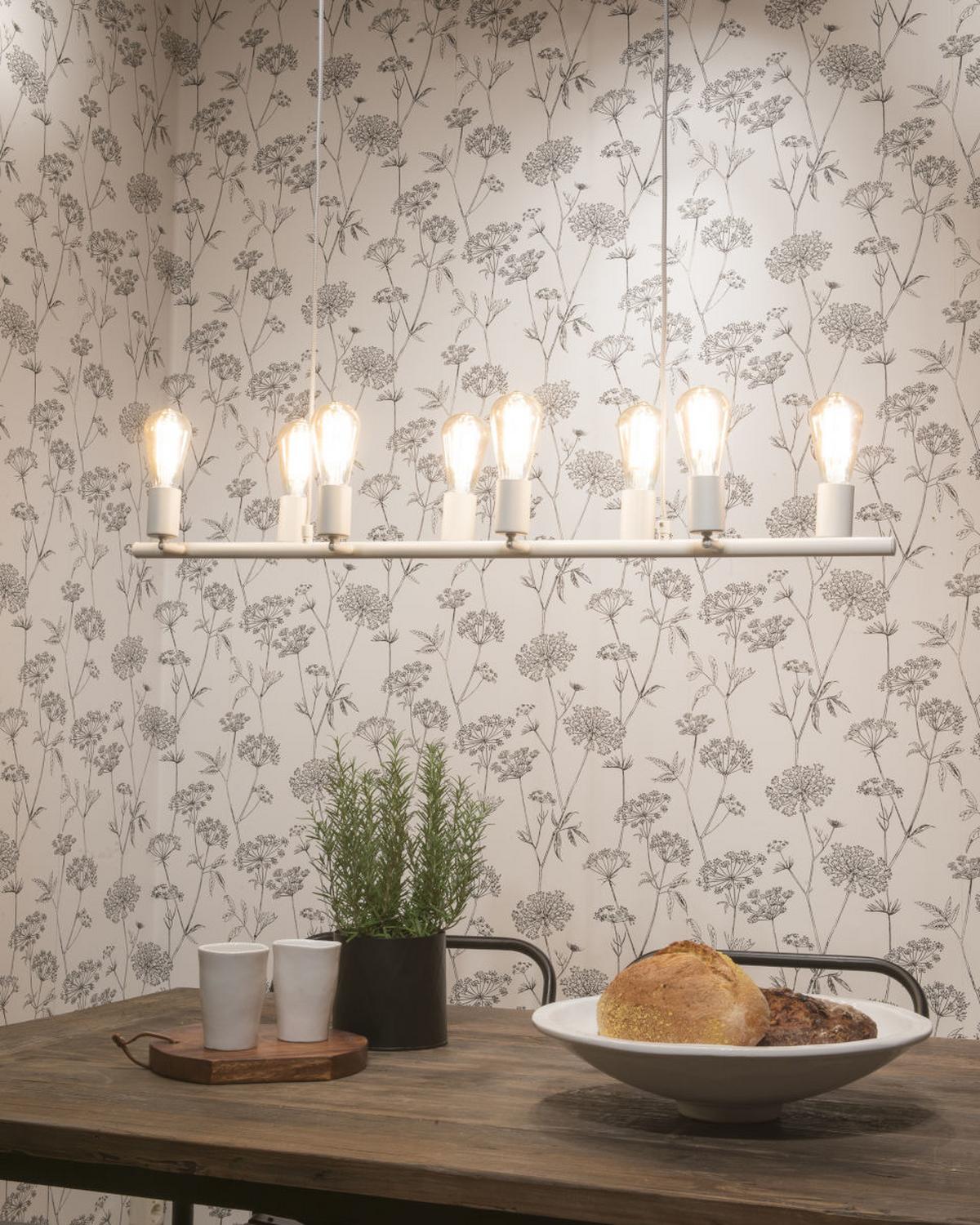 Hängeleuchte Miami H: 28-175cm 8-Flammig Höhenverstellbar - Weiß, Design, Metall (105/28/28-175cm) - It's about Romi