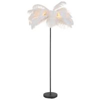 Stehleuchte Fedi - Schwarz/Weiß, MODERN, Textil/Metall (55/160cm)