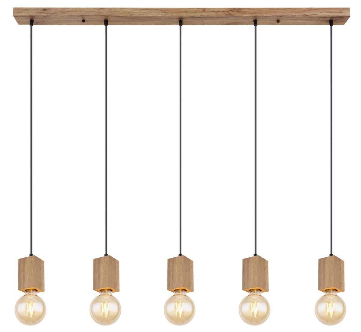 Hängeleuchte 15655-5h - Dunkelbraun/Schwarz, Basics, Holzwerkstoff/Kunststoff (115/6/120cm) - Globo