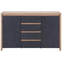 Kommode B: 143 cm Mit 2 Türen Larios, Graphitfarben/Eiche Dekor - Graphitfarben/Eiche Artisan, MODERN, Holzwerkstoff (143/91/40cm)