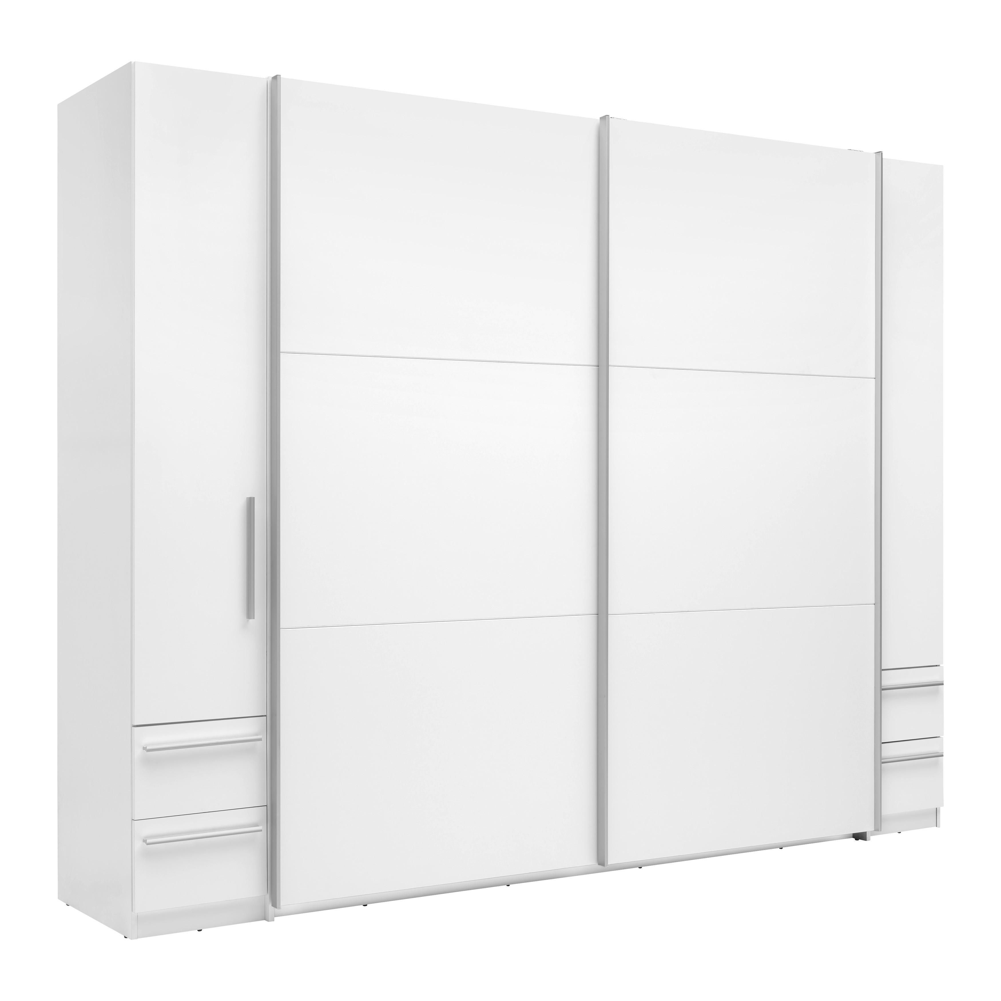 SKRIŇA S POS. DVER. – HOR.VED BORDO - biela/strieborná, Konventionell, kompozitné drevo/plast (270/210/58cm)