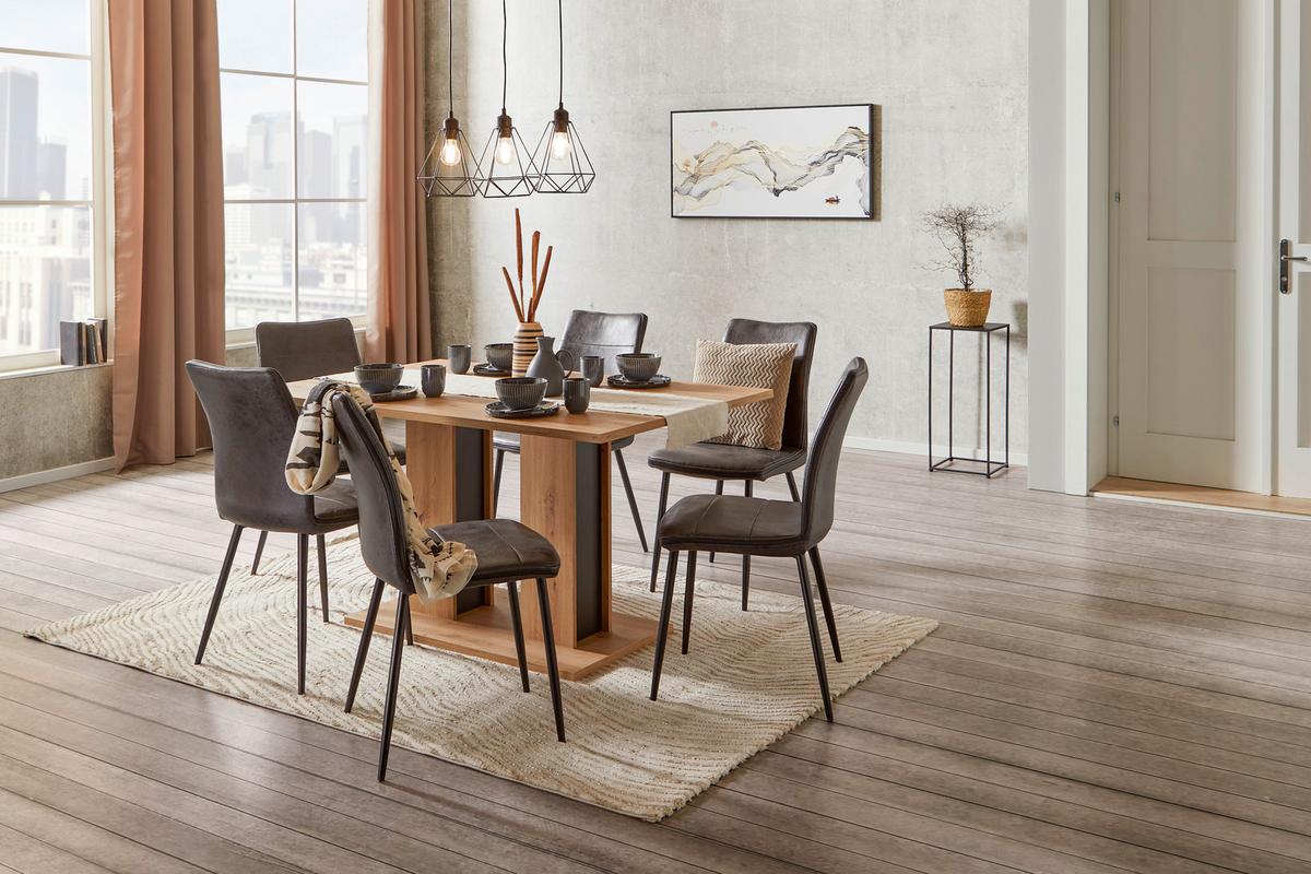 JÍDELNÍ STŮL ARON 138 - černá/dub artisan, Konvenční, kompozitní dřevo (138/74/90cm)