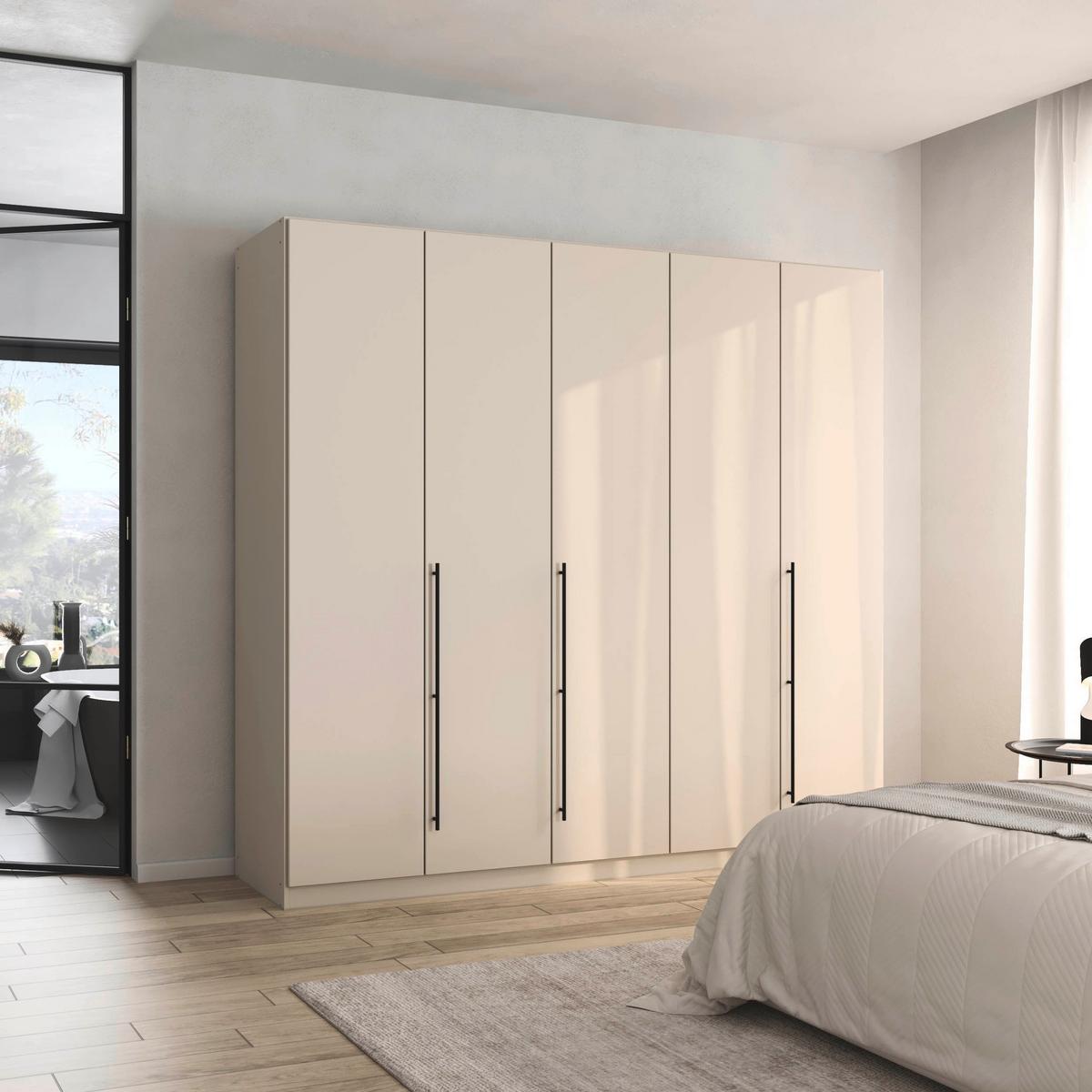 Skriňa s otočnými dverami SAFARI, šírka 226 cm - čierna/sivá, Konventionell, kov/kompozitné drevo (226/210/54cm) - Based