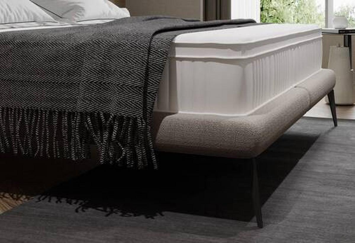 Polsterbett +matratze 180x200 Tessina Now Or Never Hellgrau - Hellgrau/Schwarz, MODERN, Textil (180/200cm) - Livetastic