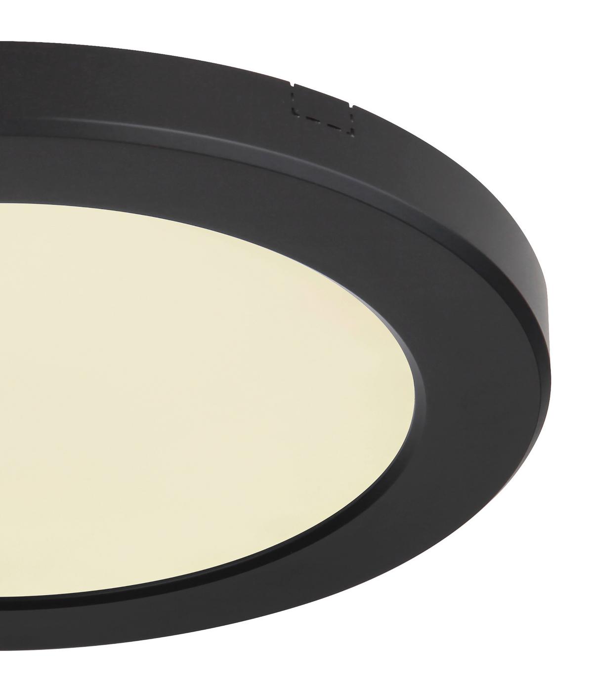 LED-Deckenleuchte Nita Ø 22 cm Fixierbare Farben - Opal/Schwarz, MODERN, Kunststoff (22/1,8cm) - Luca Bessoni