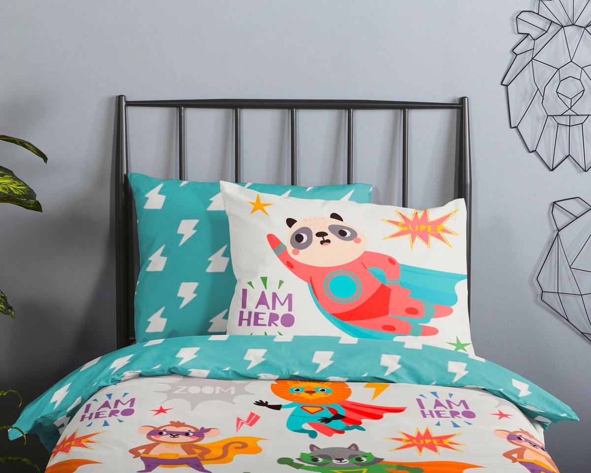 Kinderbettwäsche Superhero Multicolor 120x150 cm - Multicolor, ROMANTIK / LANDHAUS, Textil (120/150cm)