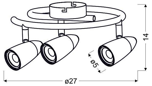 Led-deckenstrahler 93-49612 Liberty - Chromfarben, KONVENTIONELL, Metall (27cm)