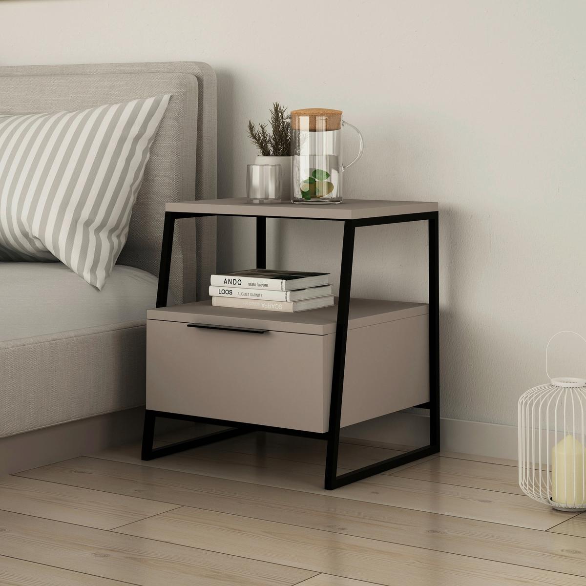 Beistelltisch Pal Beistelltisch - Weiß/Grau, Design, Holzwerkstoff (45/40/50cm) - Livetastic