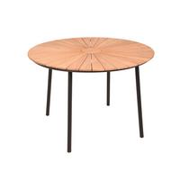 Gartentisch Covina - Schwarz/Naturfarben, Basics, Holz/Metall (110/74/110cm) - Gardenson